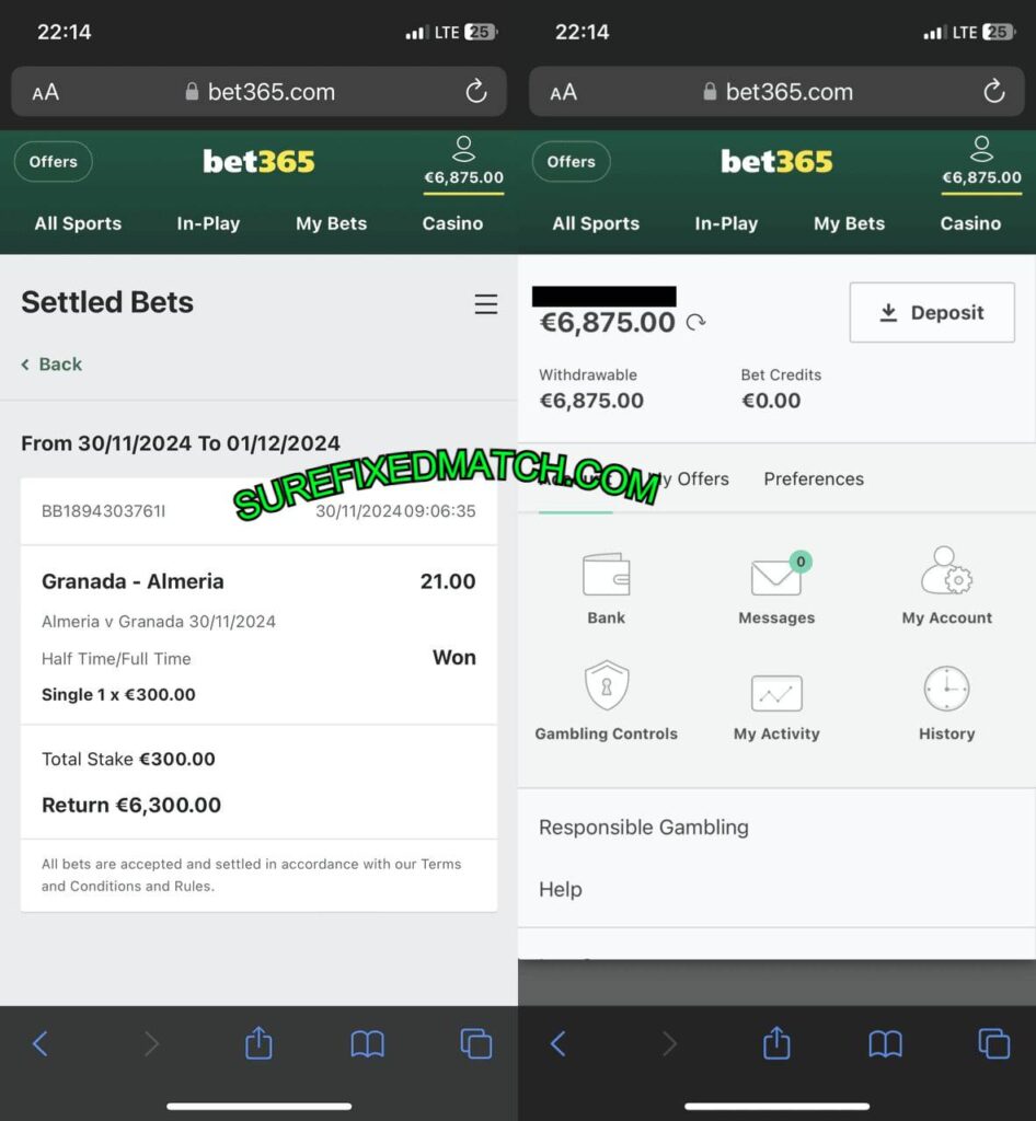 BET365 HTFT FIXED MATCHES