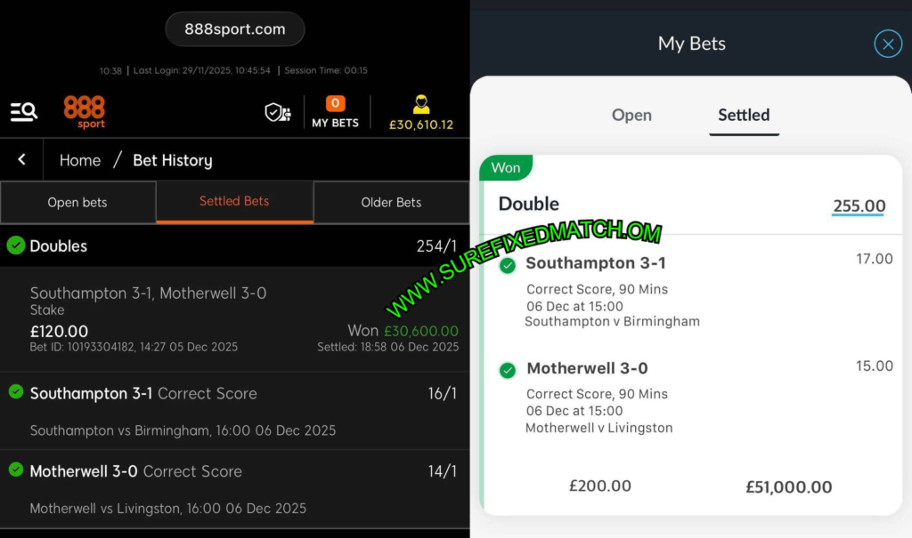 888 SPORT FIXED MATCHES