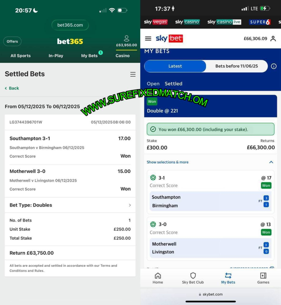 BET365 FIXED MATCHES