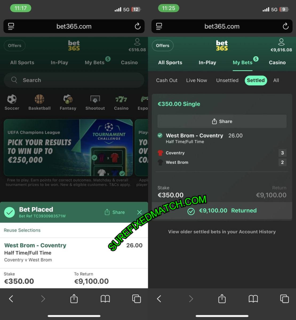 BET365 FIXED MATCHES