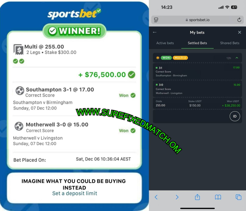 SPORTSBET FIXED MATCHES TIPS