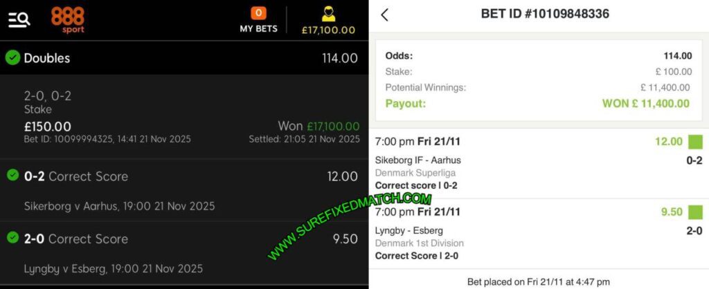 888SPORT FIXED MATCHES TIPS