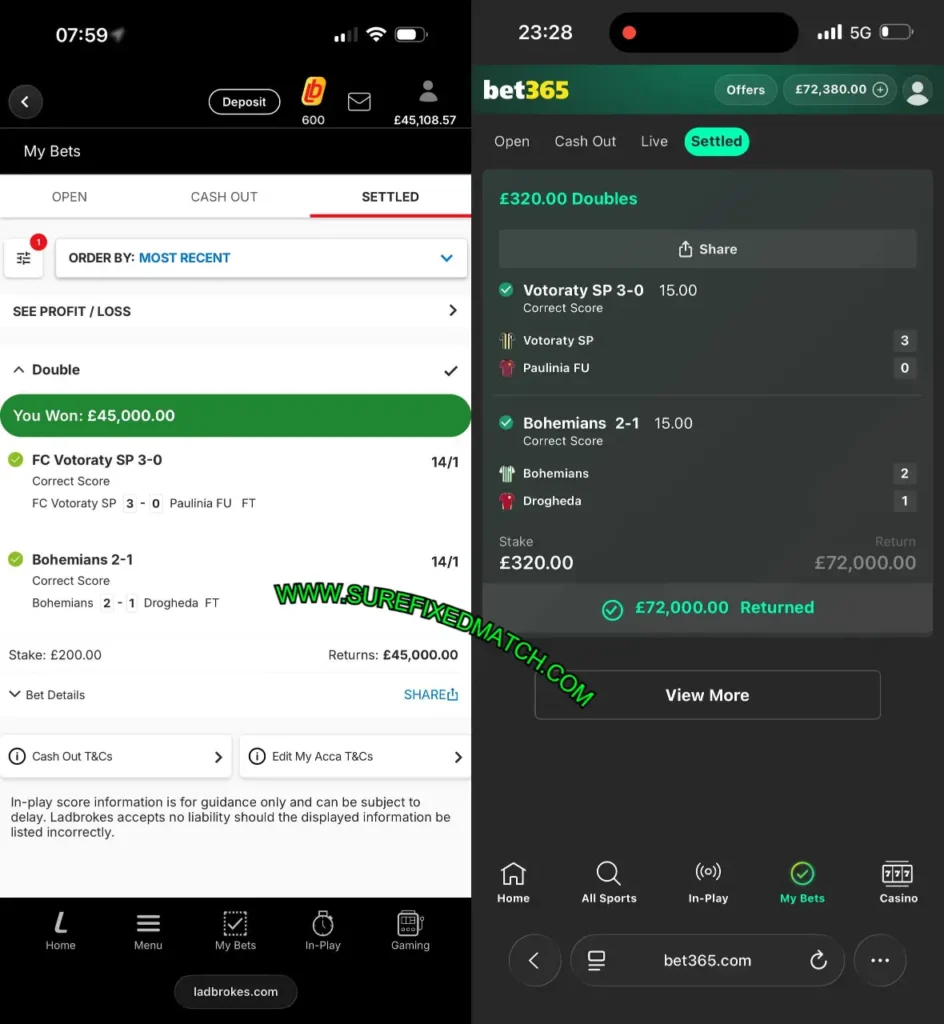 BET365 CORRECT SCORE FIXED TIPS