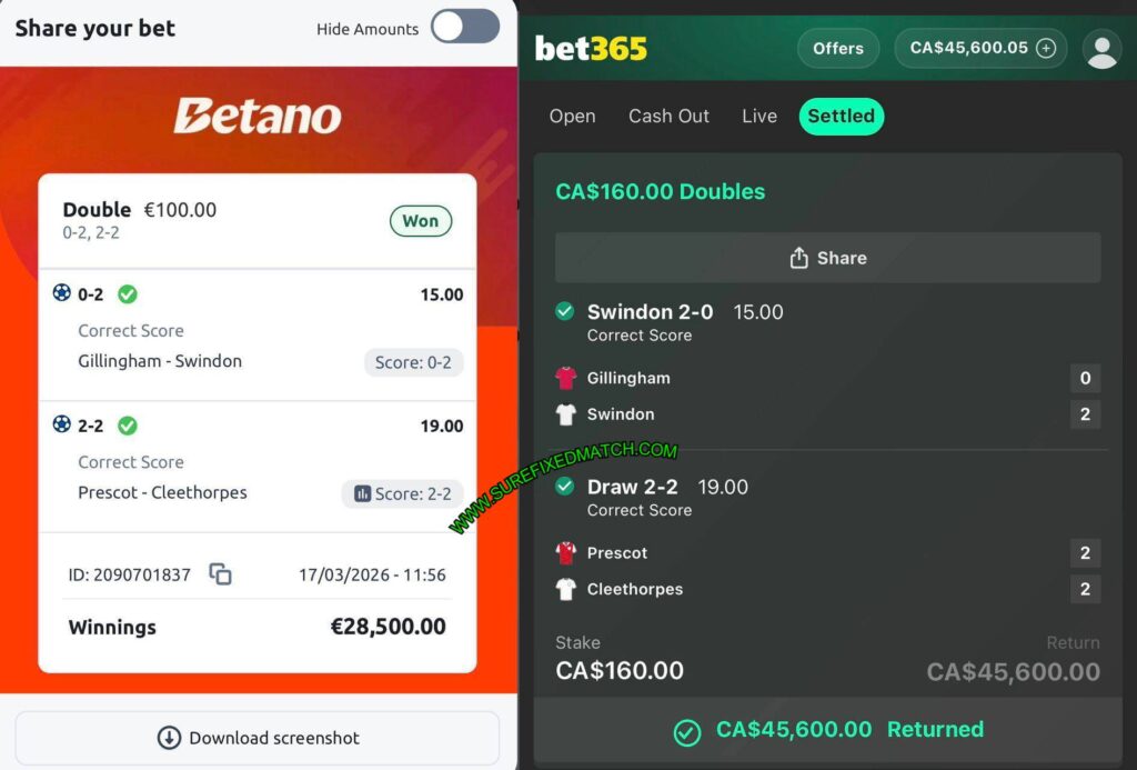 BETANO CORRECT FIXED MATCH TIPS