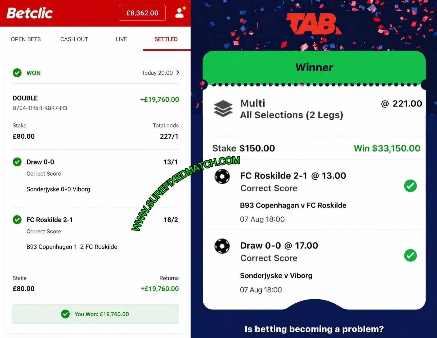 BETCLIC SOCCER CORRECT MATCHES