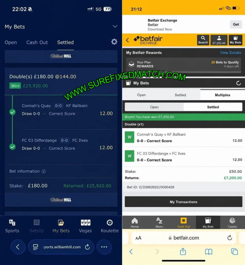 BETFAIR CORRECT SCORE FOOTBALL MATCHES