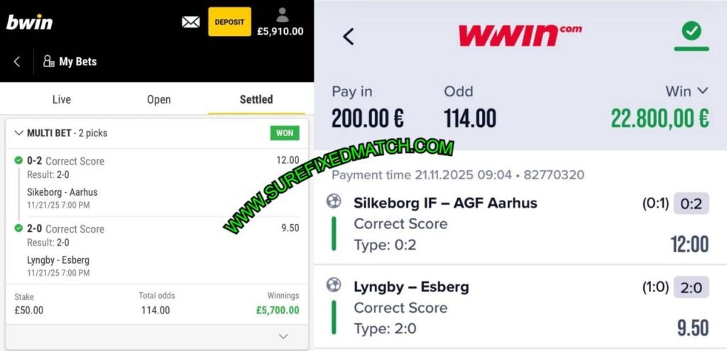 BWIN SURE FIXED MATCHES TIPS