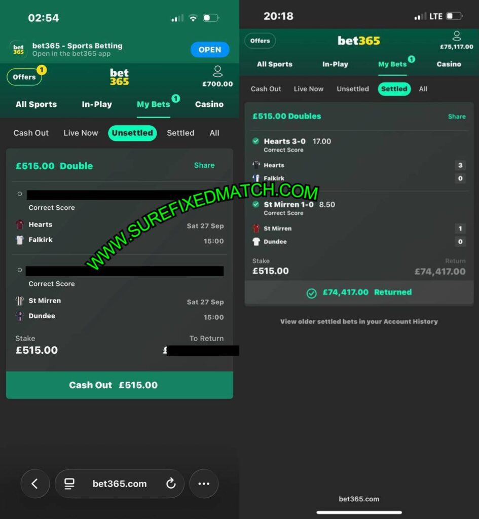 Bet365 CS Fixed Matces Tips