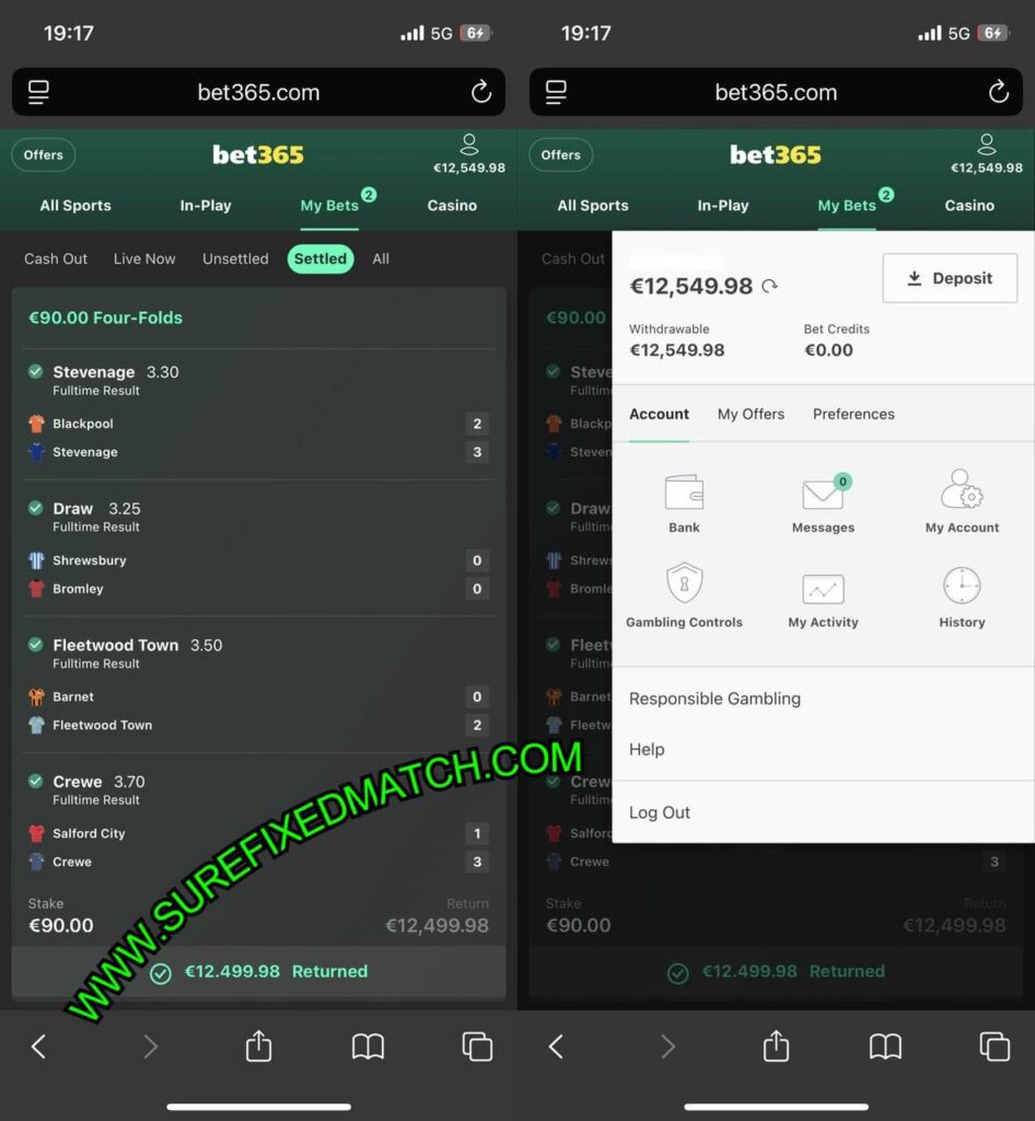 COMBINED SURE FIXED MATCH TIPS 1X2