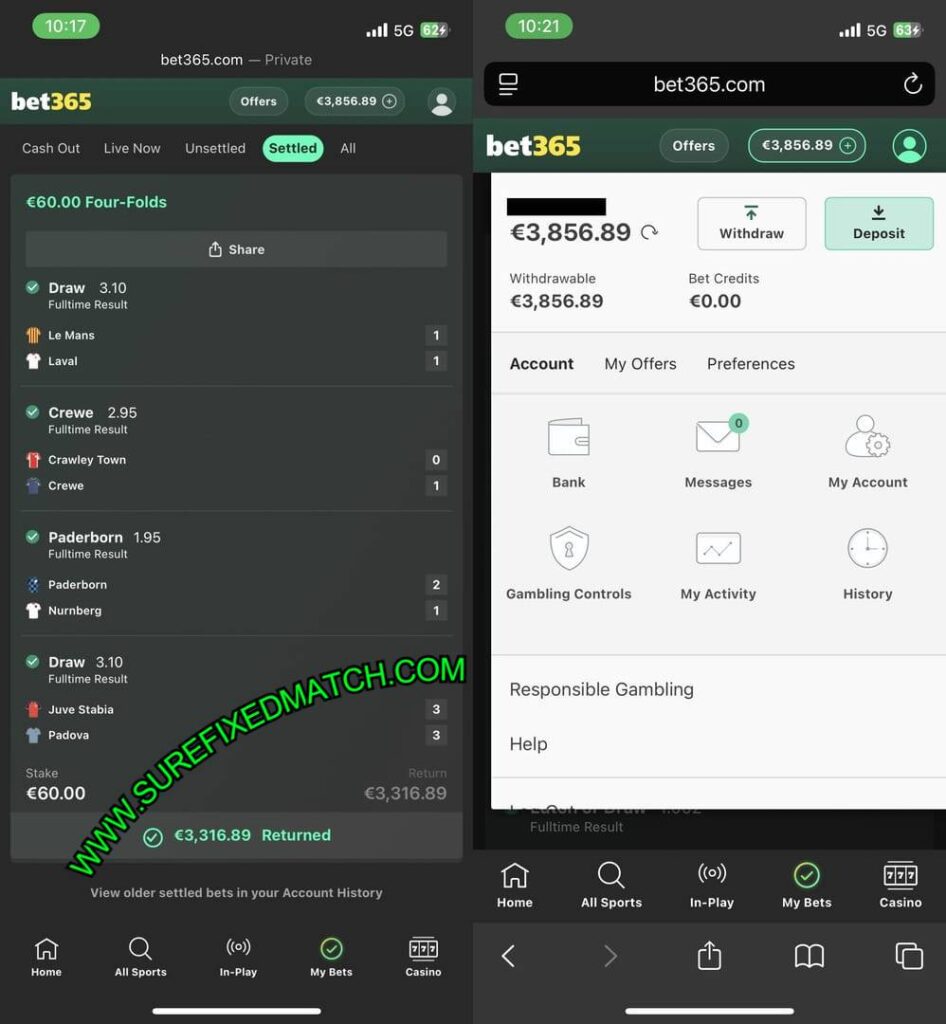 COMBO SECURE FIXED MATCH 1X2 COMBO SECURE FIXED MATCH 1X2