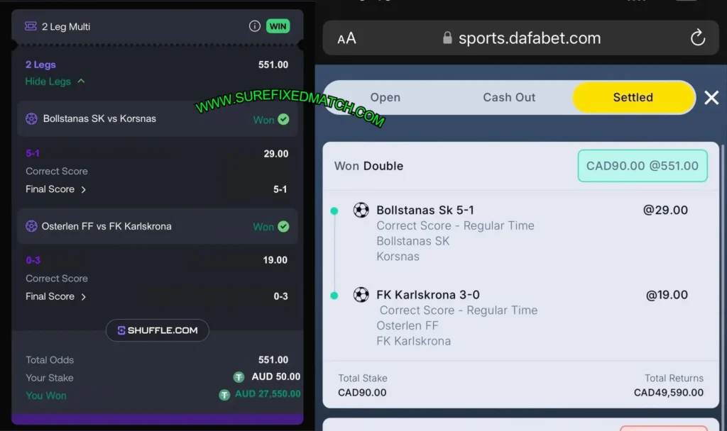 DAFABET CORRECT SCORE MATCHES TIPS