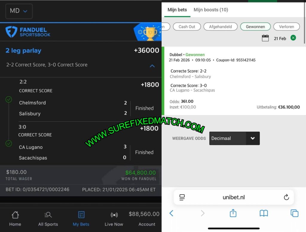 FANDUEL SPORTS SURE FIXED MATCHES