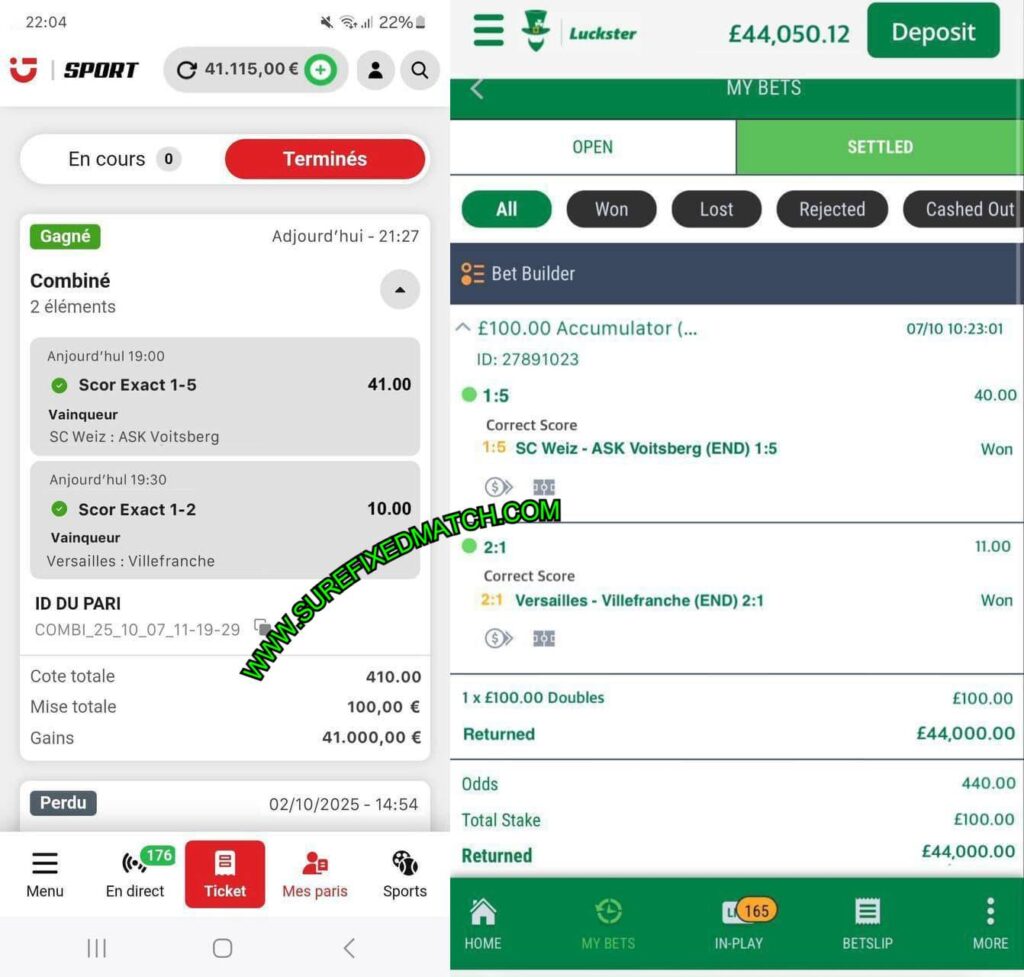 Luckster Football Fixed Match Tips