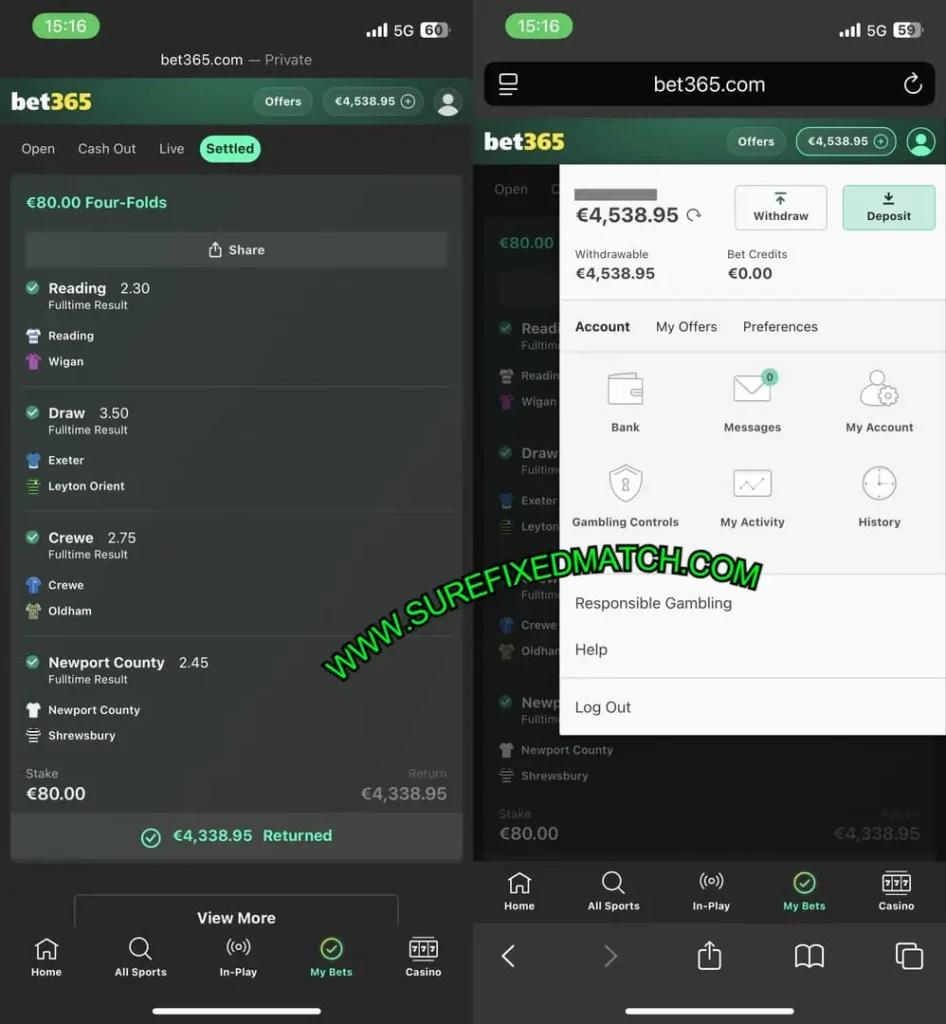 SECURE VIP FIXED MATCHES TIPS 1X2