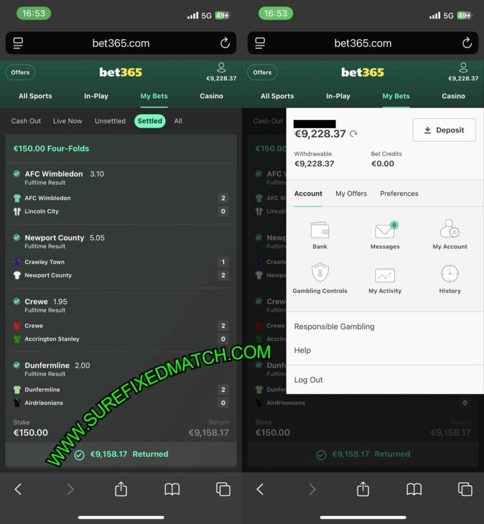 SURE VIP FIXED COMBO MATCHES 1X2