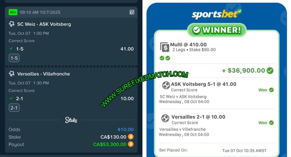 Stake Sure Fixed Bettting Tips