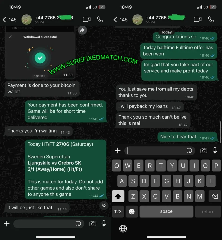 TELEGRAM SURE HAFLTIME FULLTIME