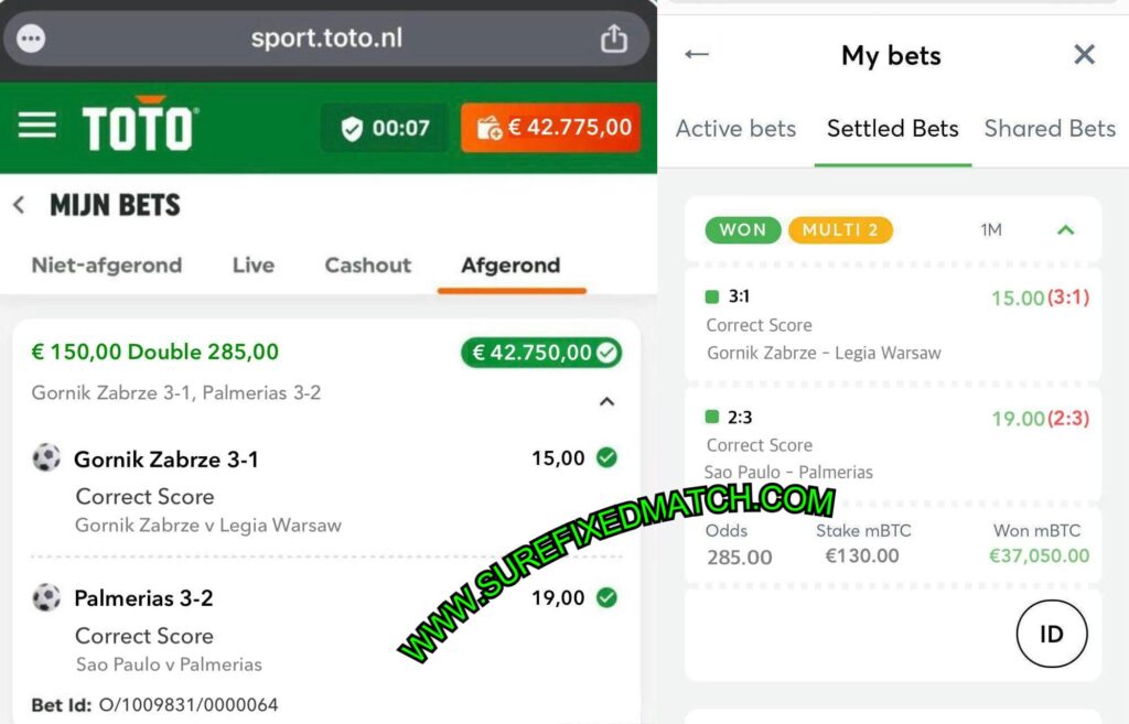 TOTO SPORTS FIXED MATCH TIPS