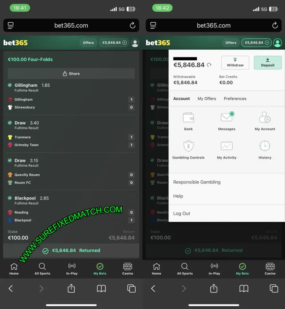 VIP SURE FIXED MATCH TICKET